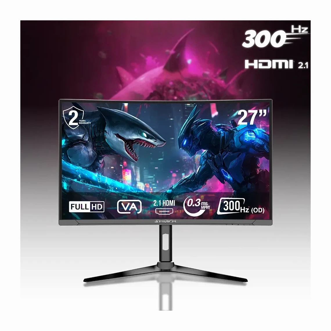 PC Bundle: PC Gaming i7-14700K/RTX 5070/32GB DDR5/1TB with Sharx Jaws 27F300VC  /27" FHD/ HDMI 2.1/0.3ms/300Hz/VA/Curved Monitor & Oartex Model LD034 Gray Gaming Chair With Z5-1160  Black Carbon Fiber Gaming Table 100*60*75 Cm