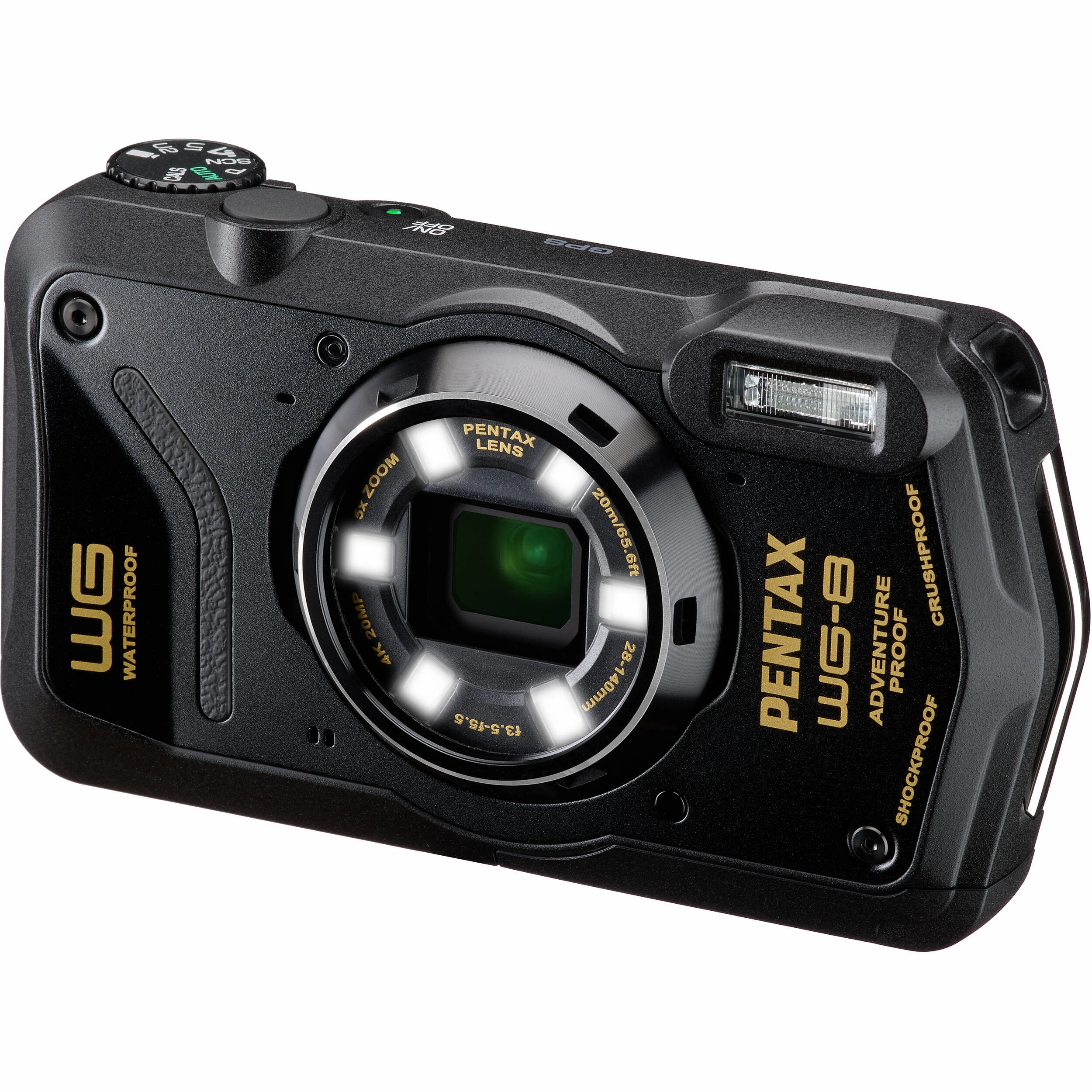 Pentax WG-8 Waterproof Compact Camera (Black)