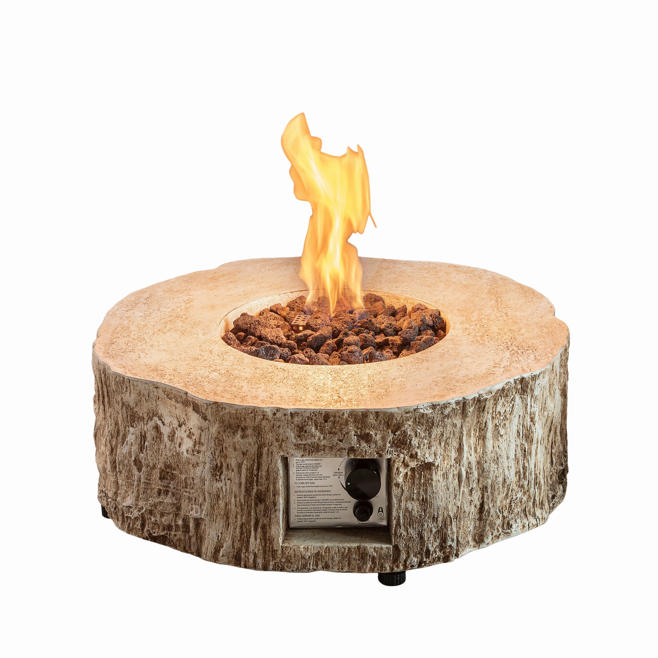 Pizzello FOP-200062 Propane Fire Pit with Water Proof Cover and Lava Rock