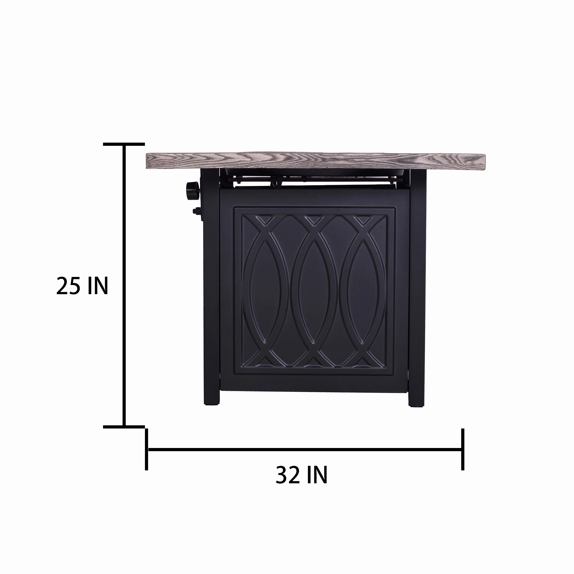 Pizzello FOP-210020 35'' Outdoor Auto-Ignition Propane Gas Fire Table with Waterproof Cover for Patio Courtyard Balcony