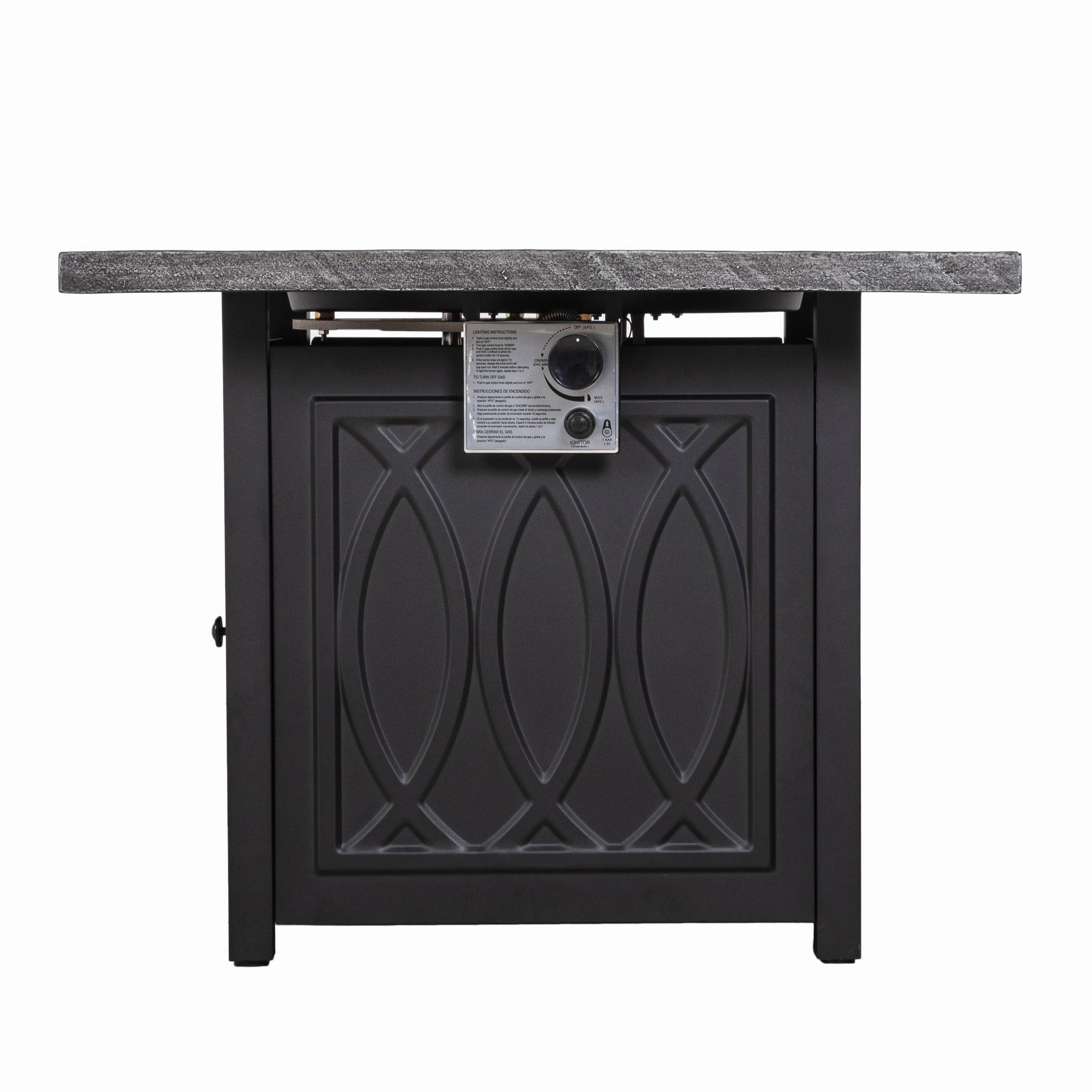 Pizzello FOP-210020 35'' Outdoor Auto-Ignition Propane Gas Fire Table with Waterproof Cover for Patio Courtyard Balcony