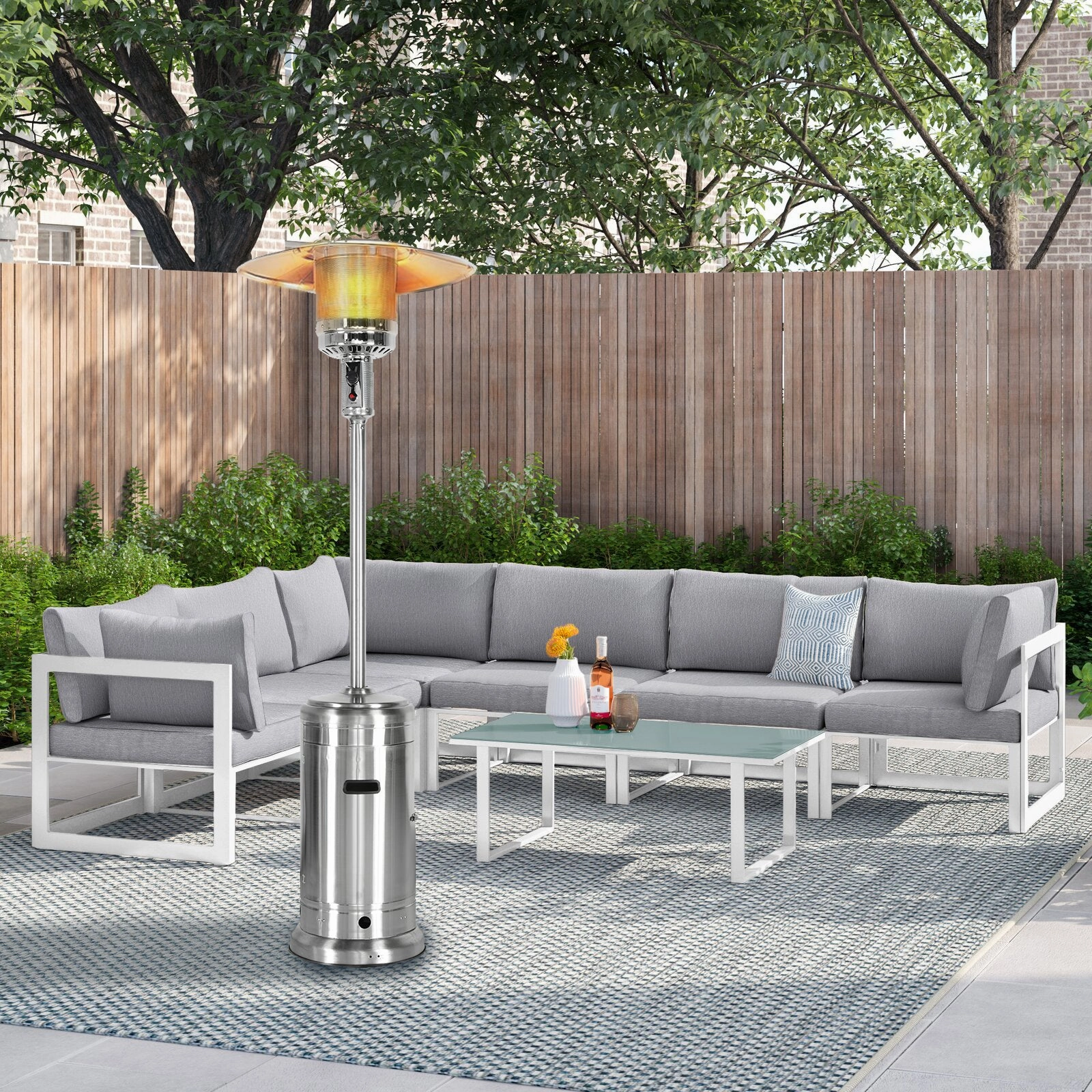 Pizzello HL2021A Outdoor Standing Stainless Steel Patio Heater