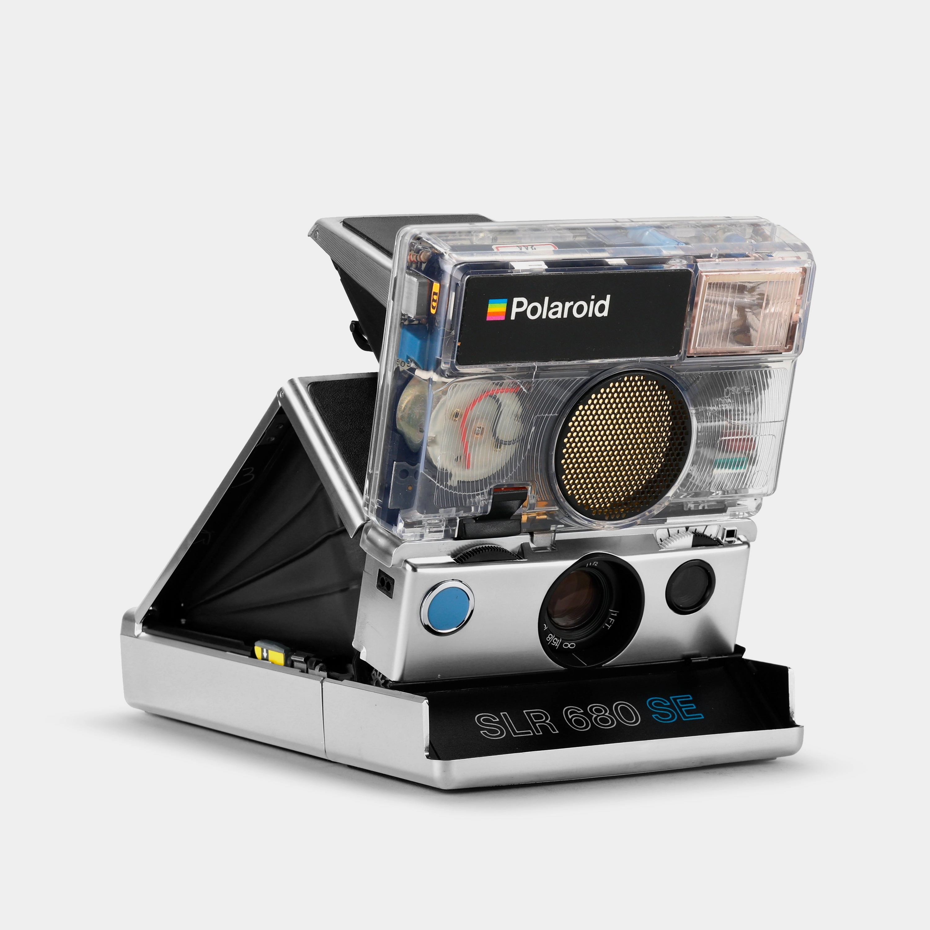 Polaroid 600 SLR 680 SE Chrome & Clear Folding Instant Film Camera photography