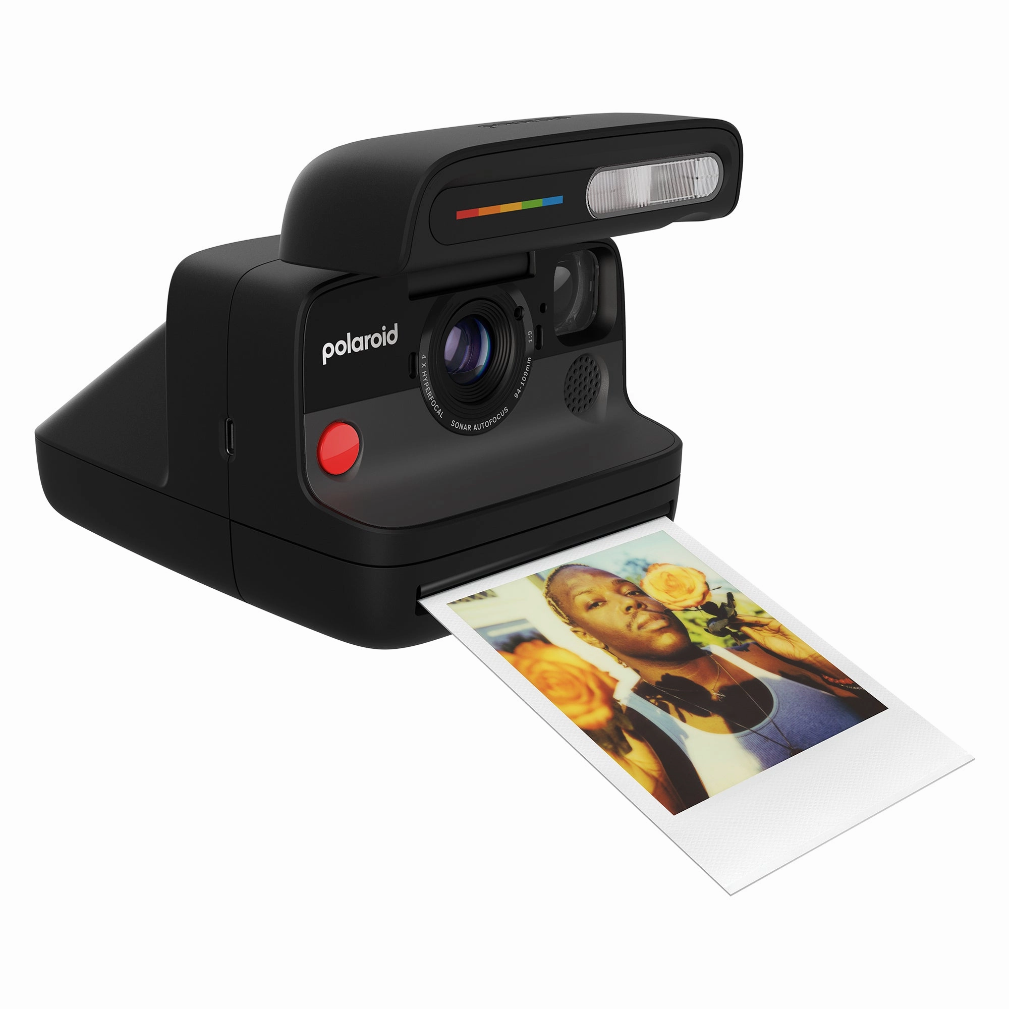 Polaroid Flip Instant Camera & Color Film Bundle (8 Photos) - Black