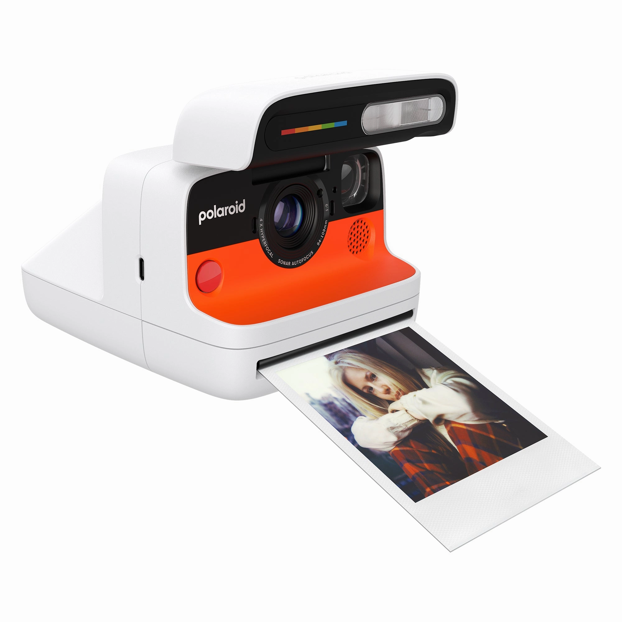 Polaroid Flip Instant Camera & Color Film Bundle (8 Photos) - White