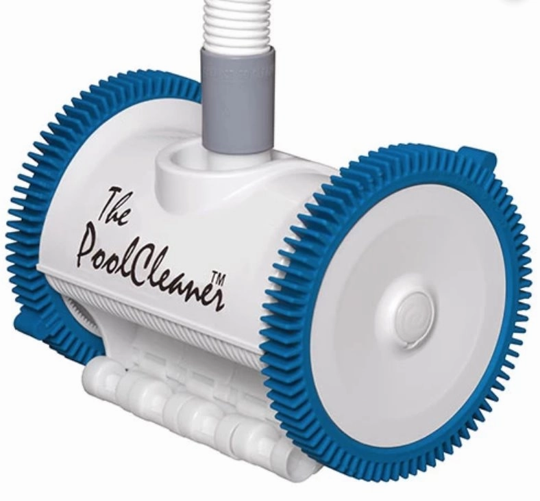 Poolvergnuegen Pool Cleaner 2-Wheel Suction Cleaner - White and Blue