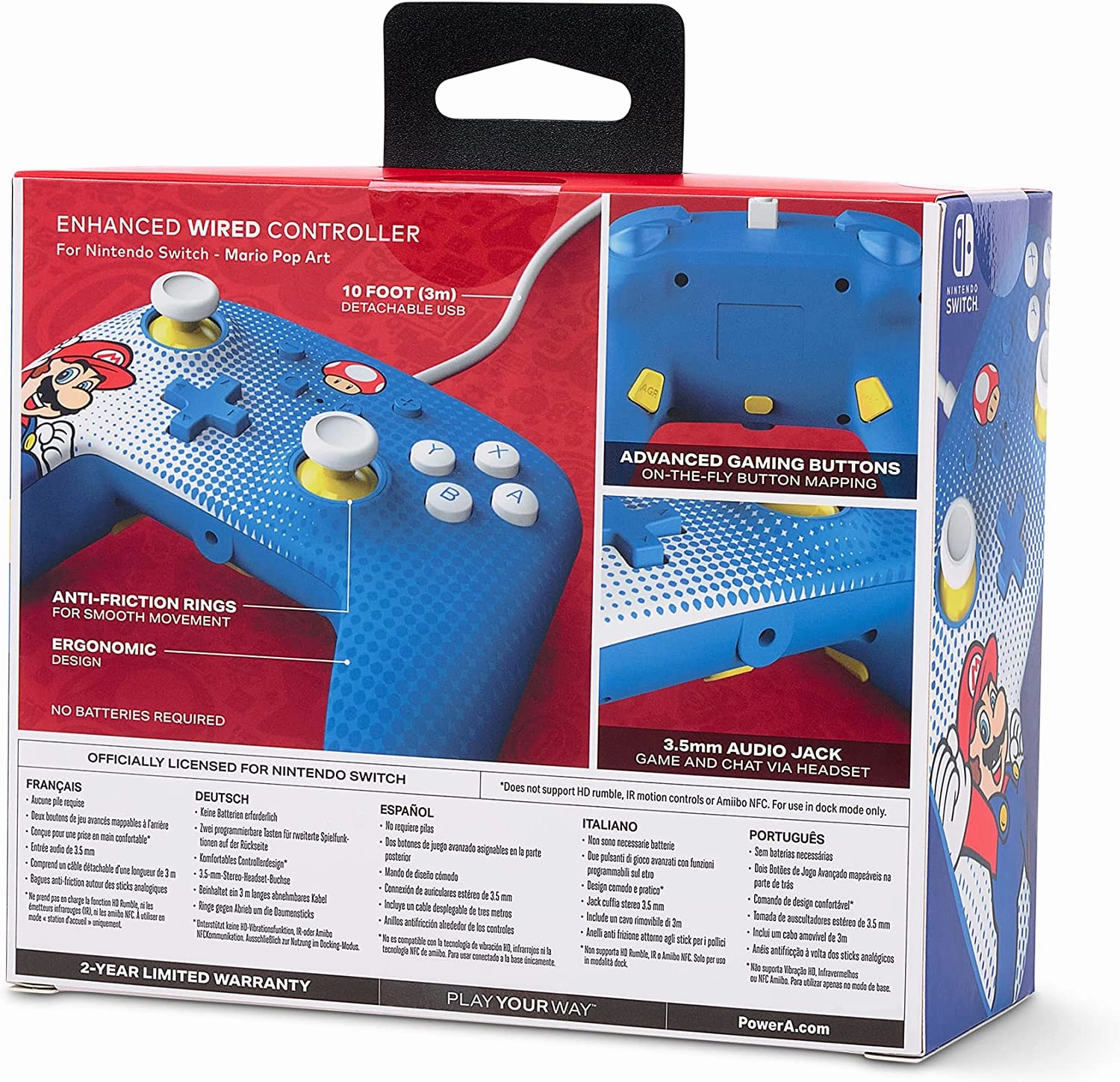PowerA Enhanced Wired Controller for Nintendo Switch  Mario Pop Art