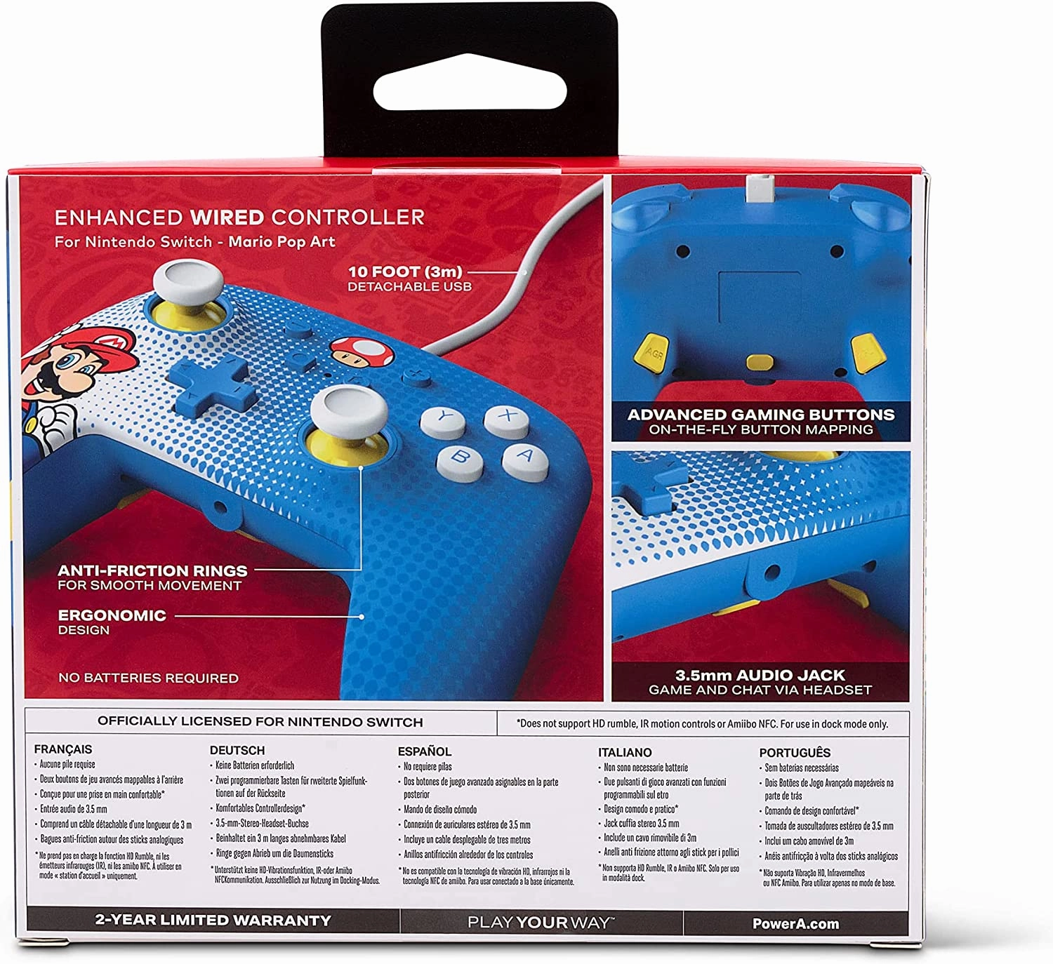 PowerA Enhanced Wired Controller for Nintendo Switch  Mario Pop Art
