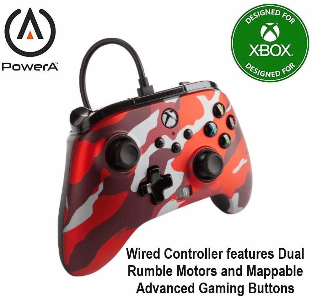 PowerA Enhanced Wired Controller For Xbox - Metallic Red Camo