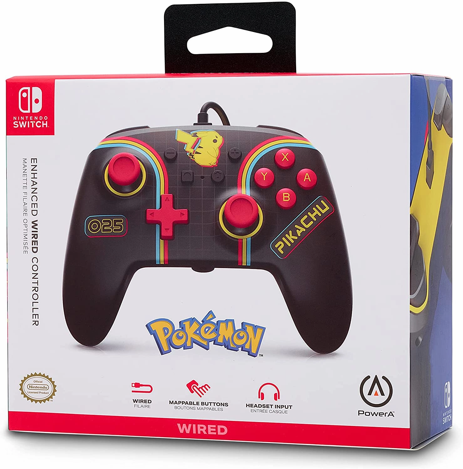 PowerA Pokmon Enhanced Wired Controller for Nintendo Switch  Pikachu Arcade