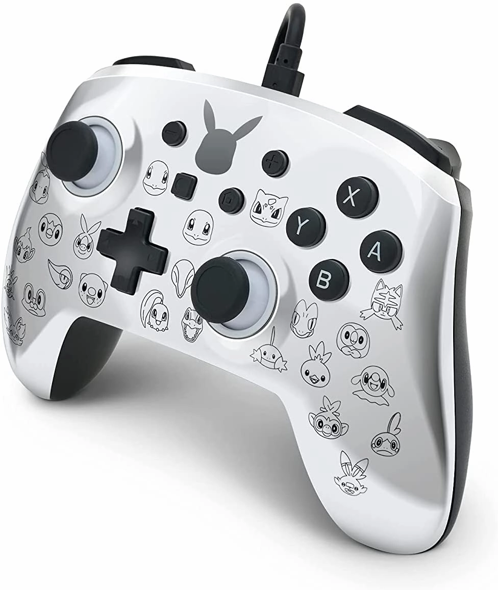 PowerA Pokmon Enhanced Wired Controller for Nintendo Switch  Pikachu Black & Silver