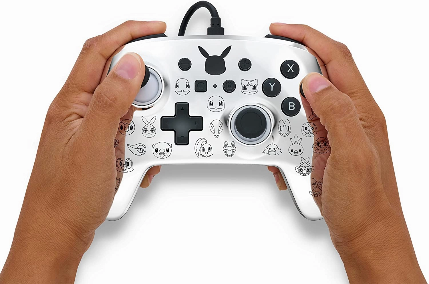 PowerA Pokmon Enhanced Wired Controller for Nintendo Switch  Pikachu Black & Silver