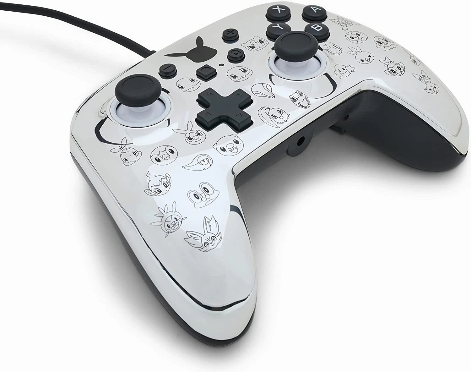 PowerA Pokmon Enhanced Wired Controller for Nintendo Switch  Pikachu Black & Silver