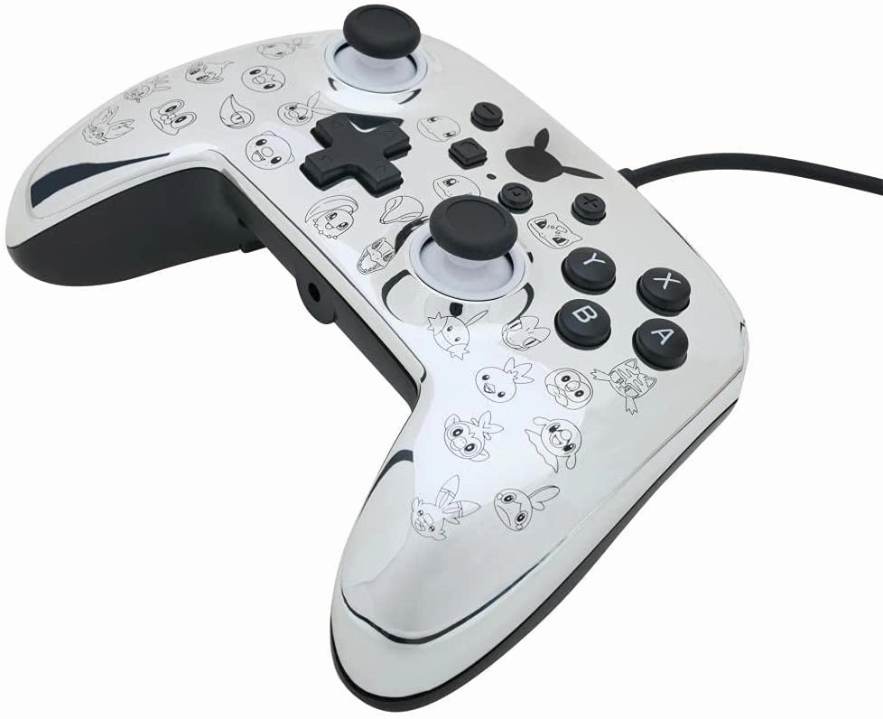 PowerA Pokmon Enhanced Wired Controller for Nintendo Switch  Pikachu Black & Silver