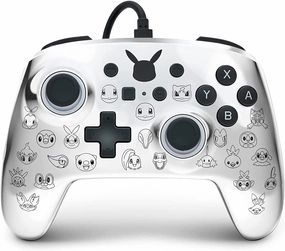 PowerA Pokmon Enhanced Wired Controller for Nintendo Switch  Pikachu Black & Silver