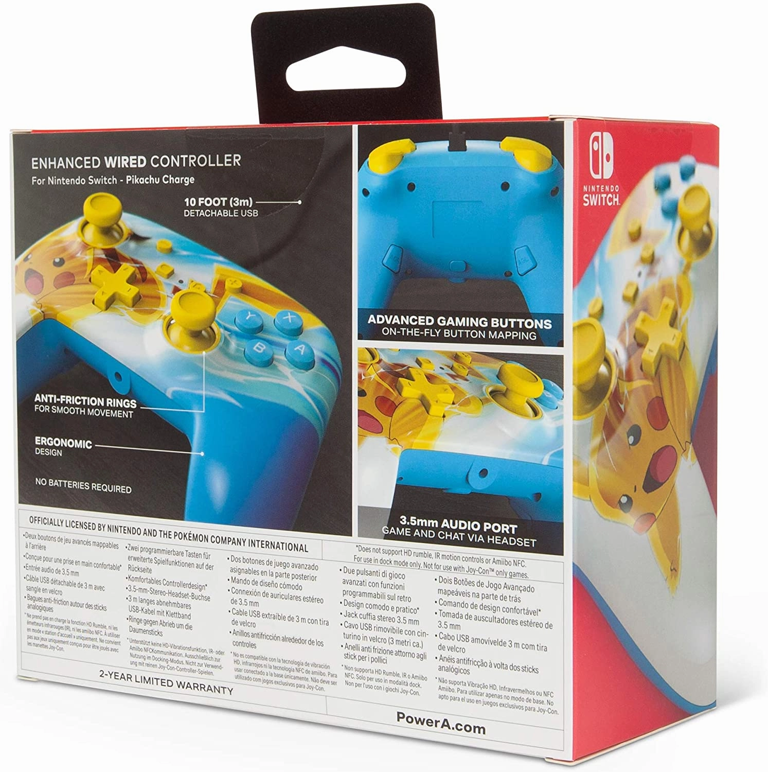 PowerA Pokmon Enhanced Wired Controller for Nintendo Switch  Pikachu Charge