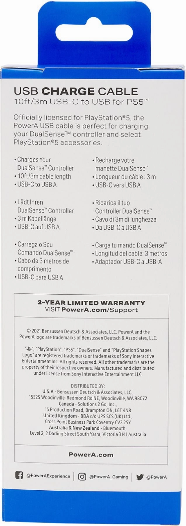 PowerA USB-C Charging Cable for PlayStation 5