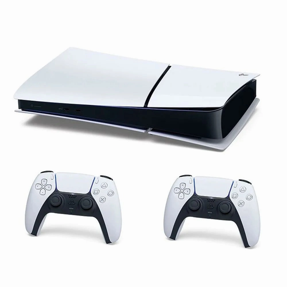 PS5 Slim Console Digital with Two Dualsense Wireless Controller Bundle