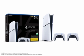 PS5 Slim Console Digital with Two Dualsense Wireless Controller Bundle