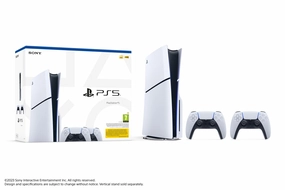 PS5 Slim Console Disk with Two Dualsense Wireless Controller Bundle