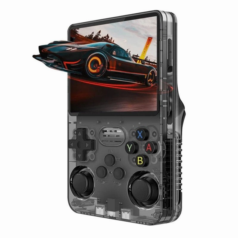 R36S Retro Handheld Video Game Console 3.5 Inch 64GB - Transparent Gray
