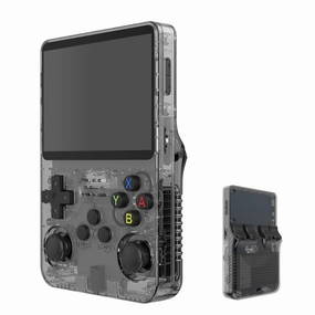 R36S Retro Handheld Video Game Console 3.5 Inch 64GB - Transparent Gray
