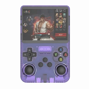 R36S Retro Handheld Video Game Console 3.5 Inch 64GB - Transparent Purple
