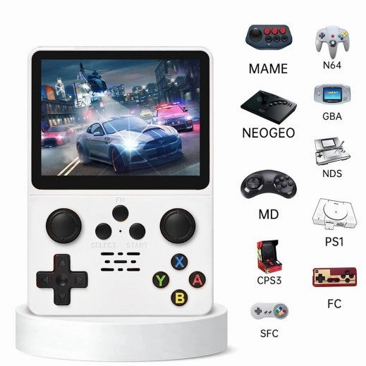 R36S Retro Handheld Video Game Console 3.5 Inch 64GB - White