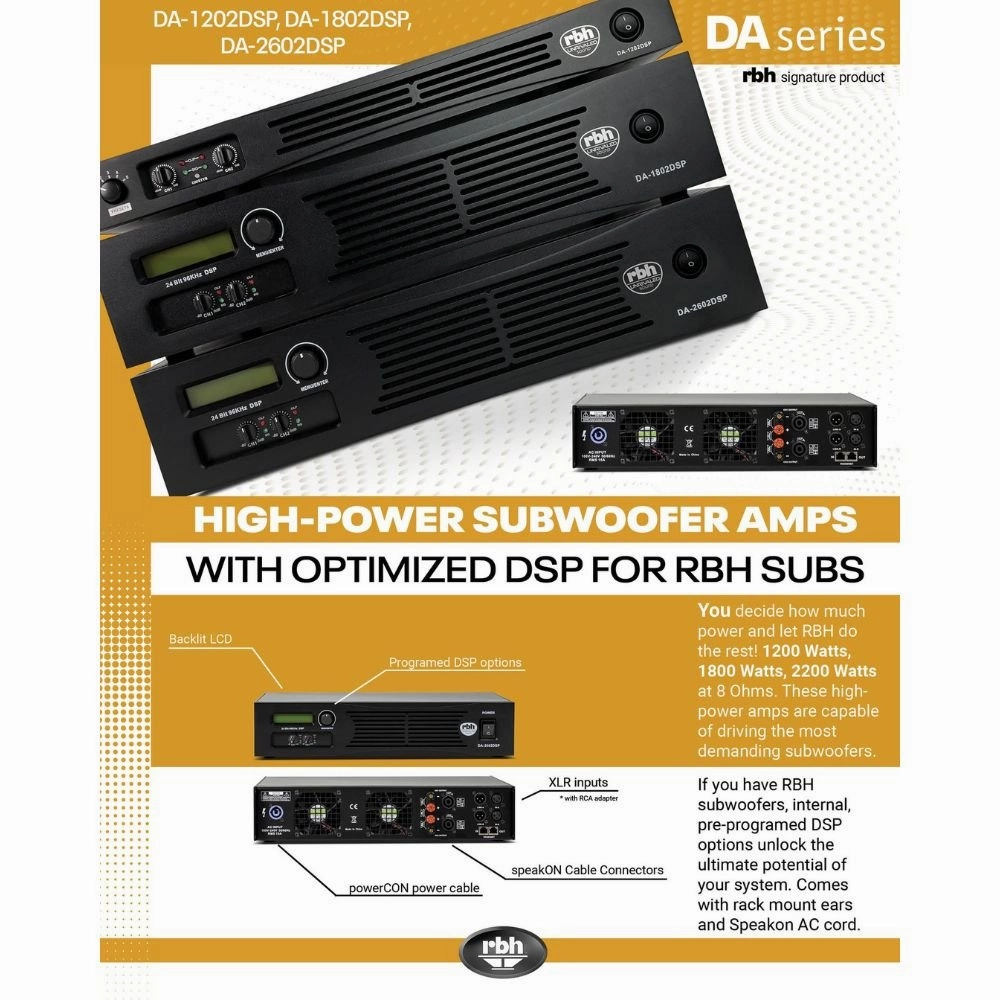 RBH DA-2602DSP two-channel subwoofer amplifier