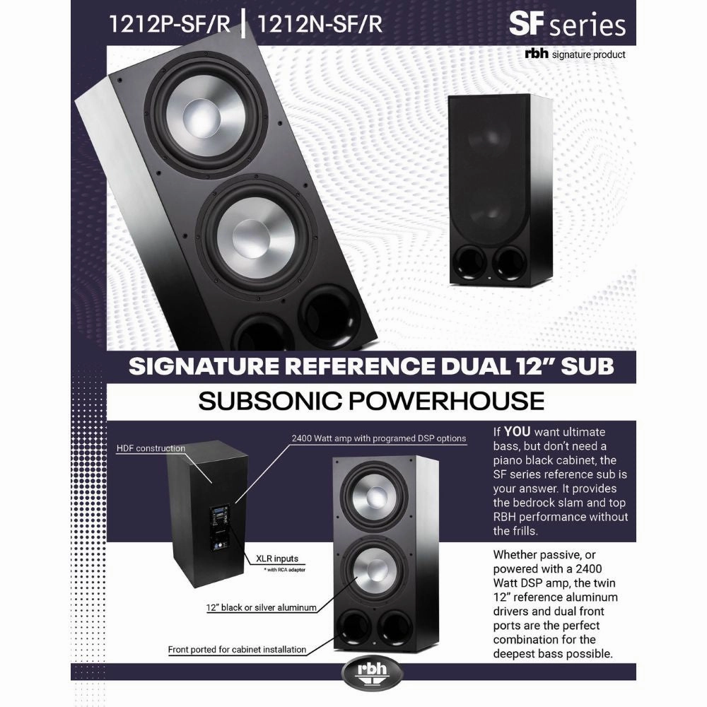 RBH Sound 1212N-SF/R Freestanding Non-Powered Subwoofer (Each)