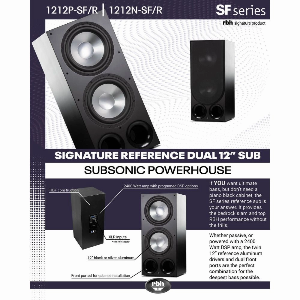 RBH Sound 1212P-SF/R Freestanding Powered Subwoofer (Each)