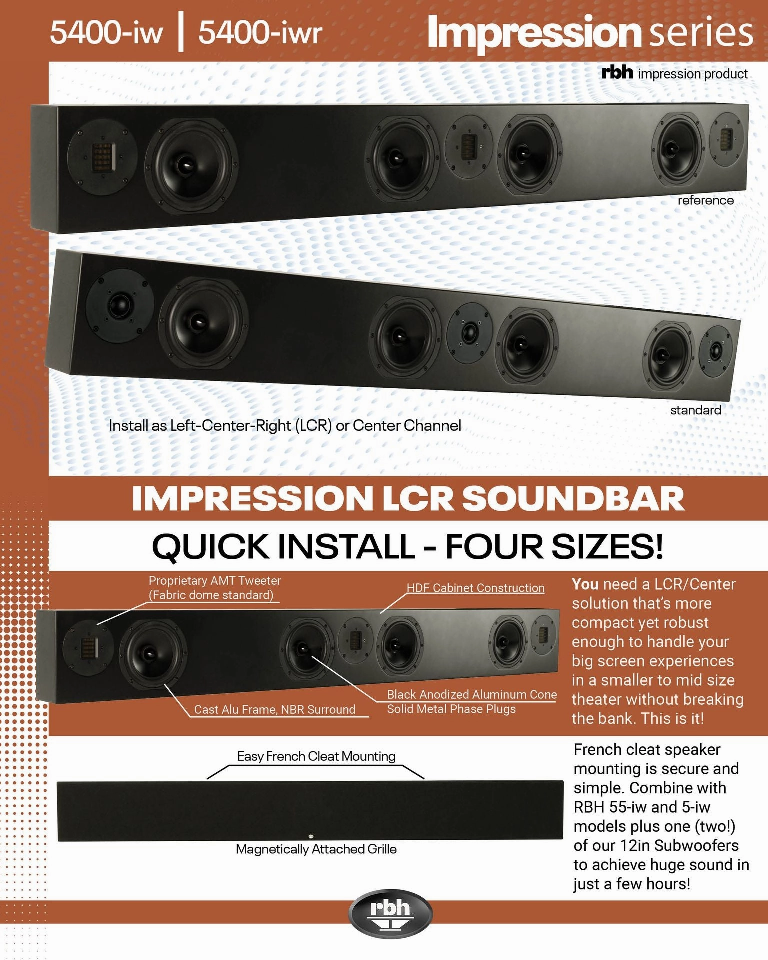 RBH Sound 5400-iwr Impression Passive Soundbar
