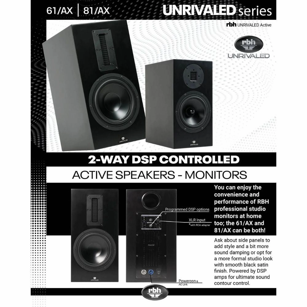 RBH Sound 61/AX Active Bookshelf Speakers (pair)