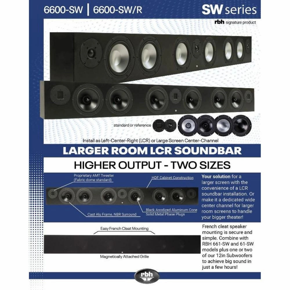 RBH Sound 6600-SW Passive Soundbar