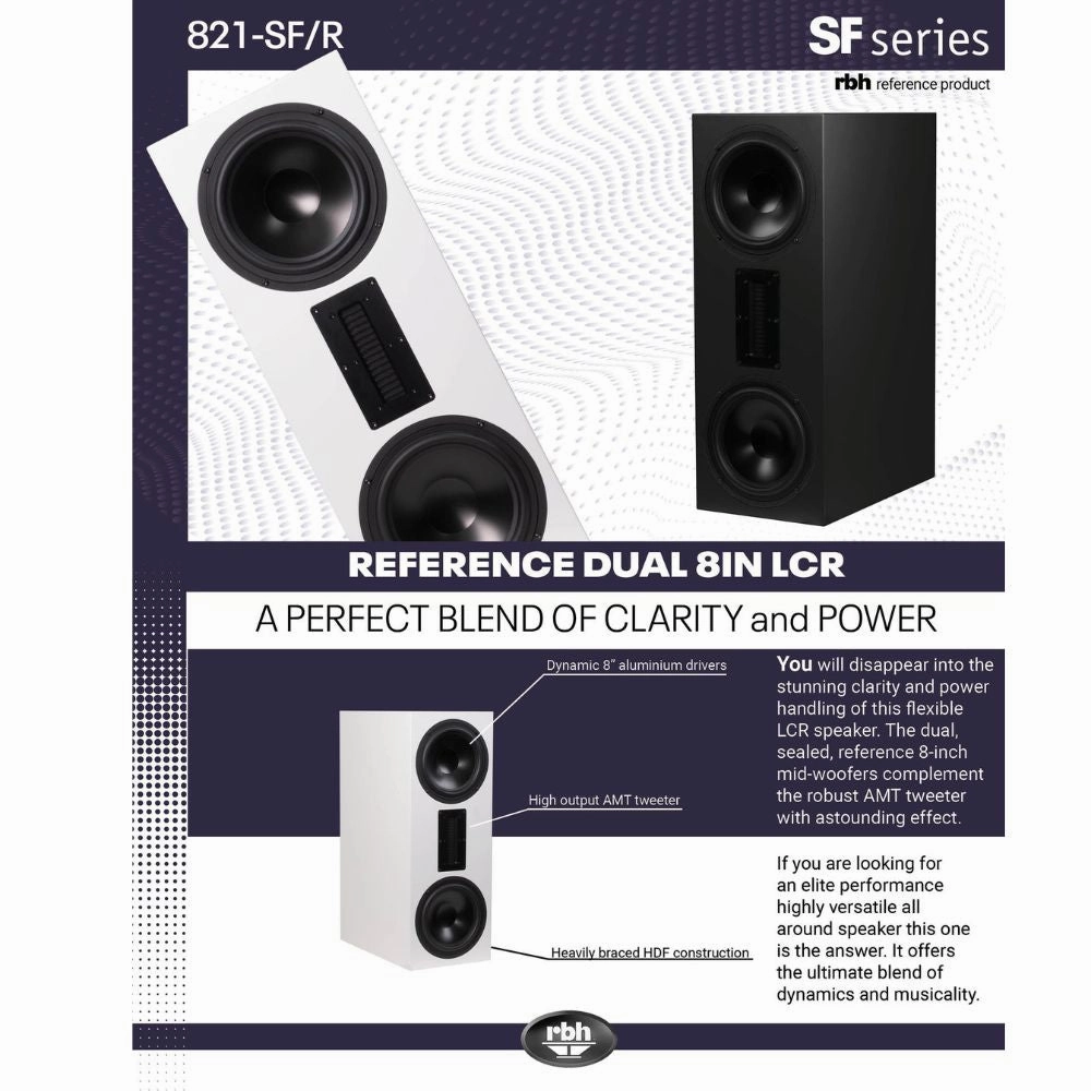 RBH Sound 821-SF/R 2-way Large Bookshelf Speaker (Each)