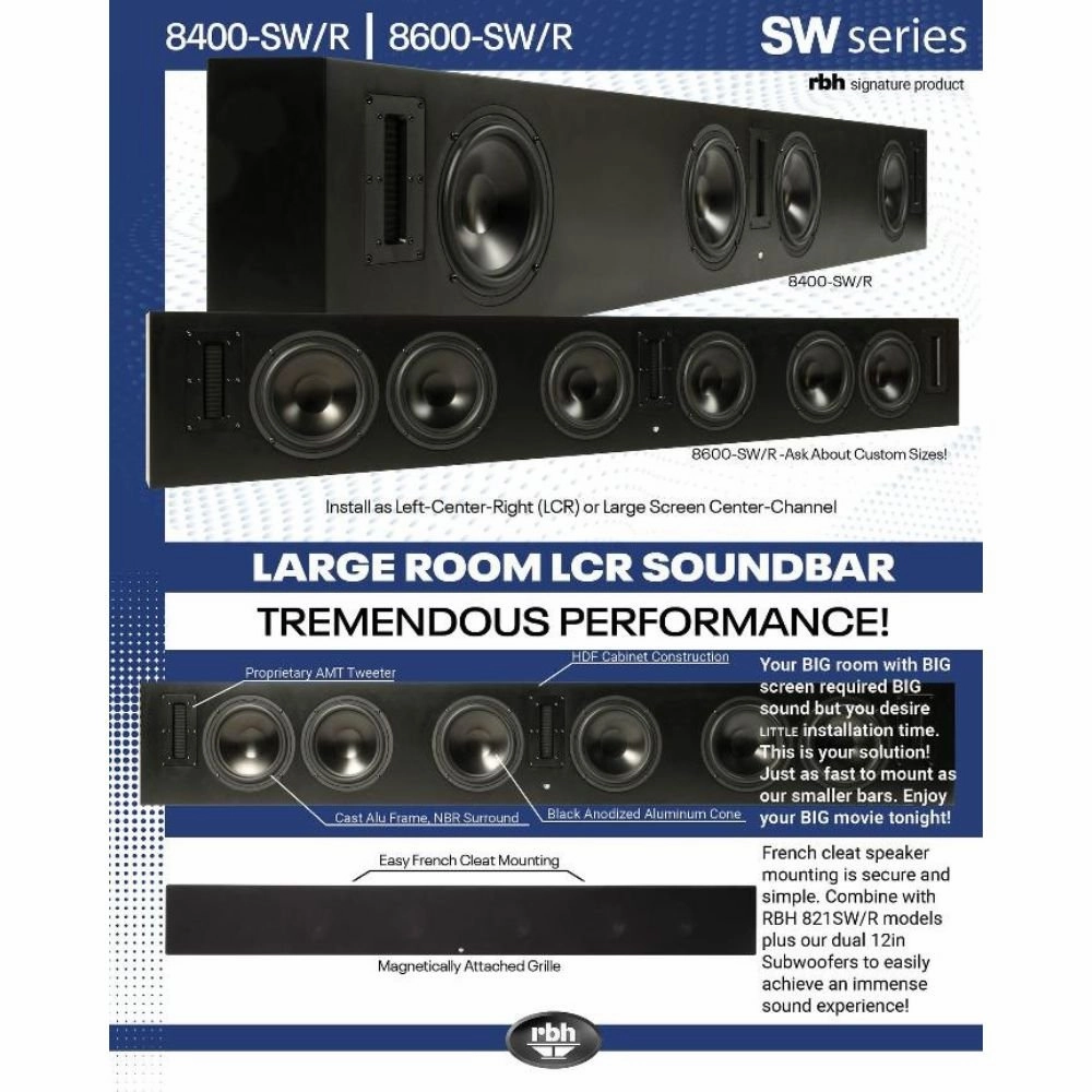 RBH Sound 8600 SW/R Passive Soundbar
