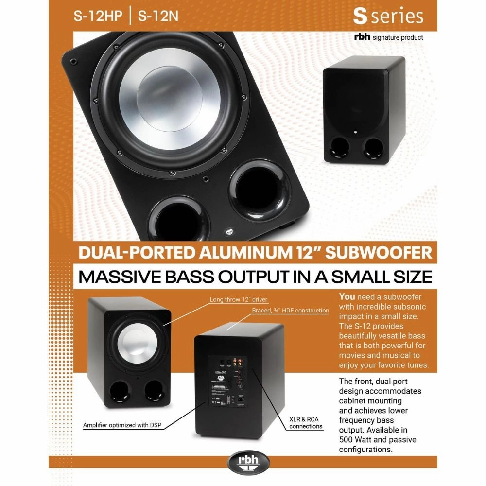 RBH Sound S-12HP 12" powered subwoofer