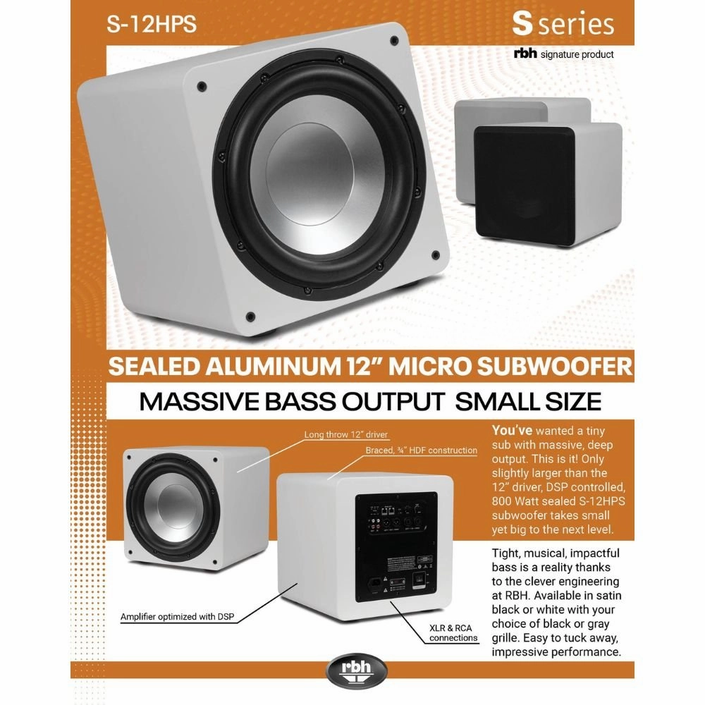 RBH Sound S-12HPS 12" Powered Micro Sealed Subwoofer