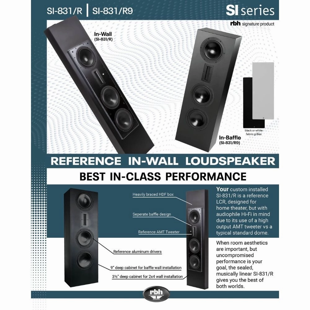 RBH Sound SI-831/R9 2-way built-in speaker (9" deep cabinet)