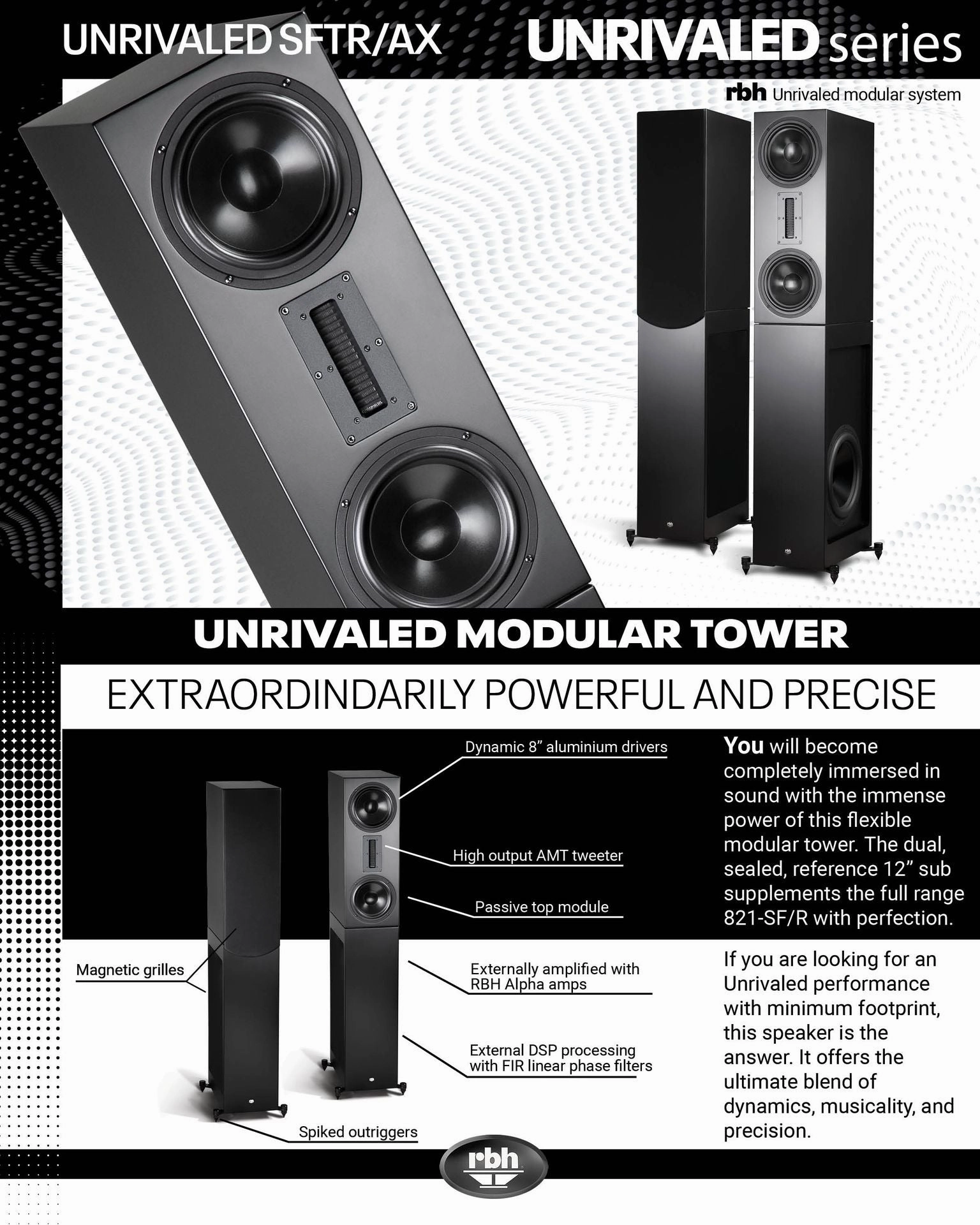 RBH Sound UNRIVALED SFTR/AX Modular Tower System (Pair)