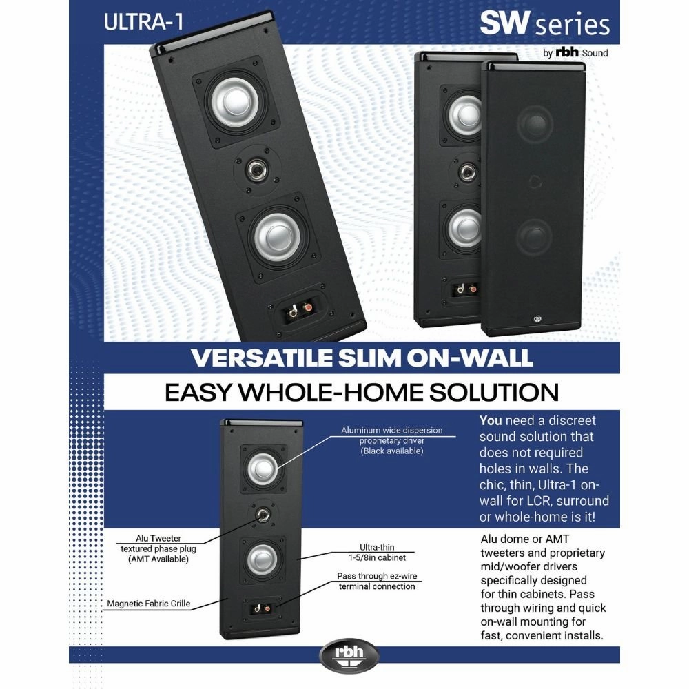 RBH ULTRA-1 2-way on-wall LCR/surround speaker