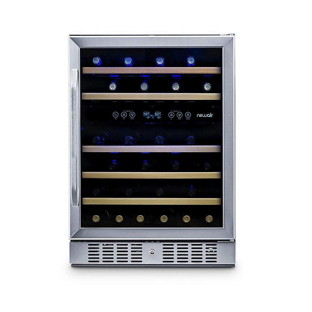 REFURB Newair 24 Dual Zone Wine Fridge w/ Beech Wood Shelves, 46 Bottles