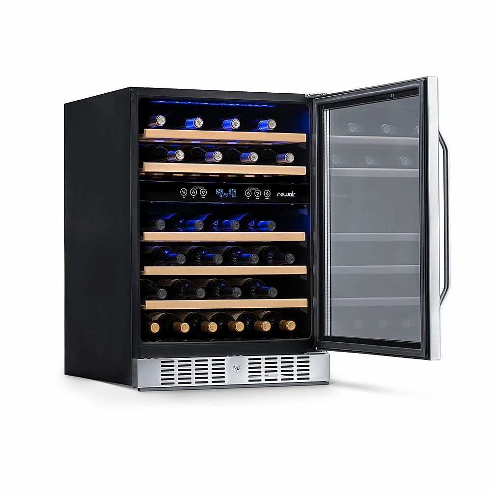 REFURB Newair 24 Dual Zone Wine Fridge w/ Beech Wood Shelves, 46 Bottles