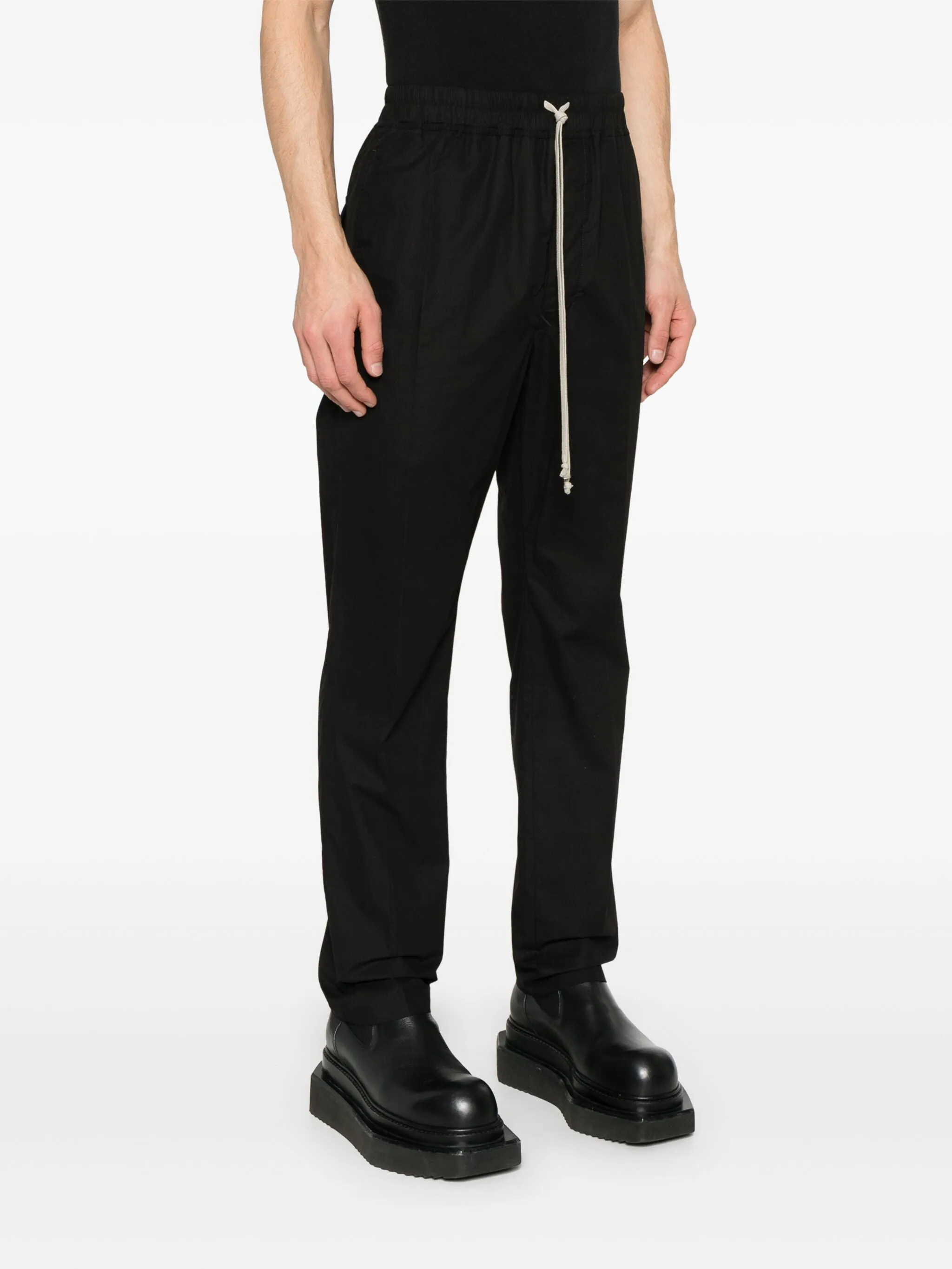 RICK OWENS - Men Cotton Drawstring Slim Long Pants Shoes_rick-owens