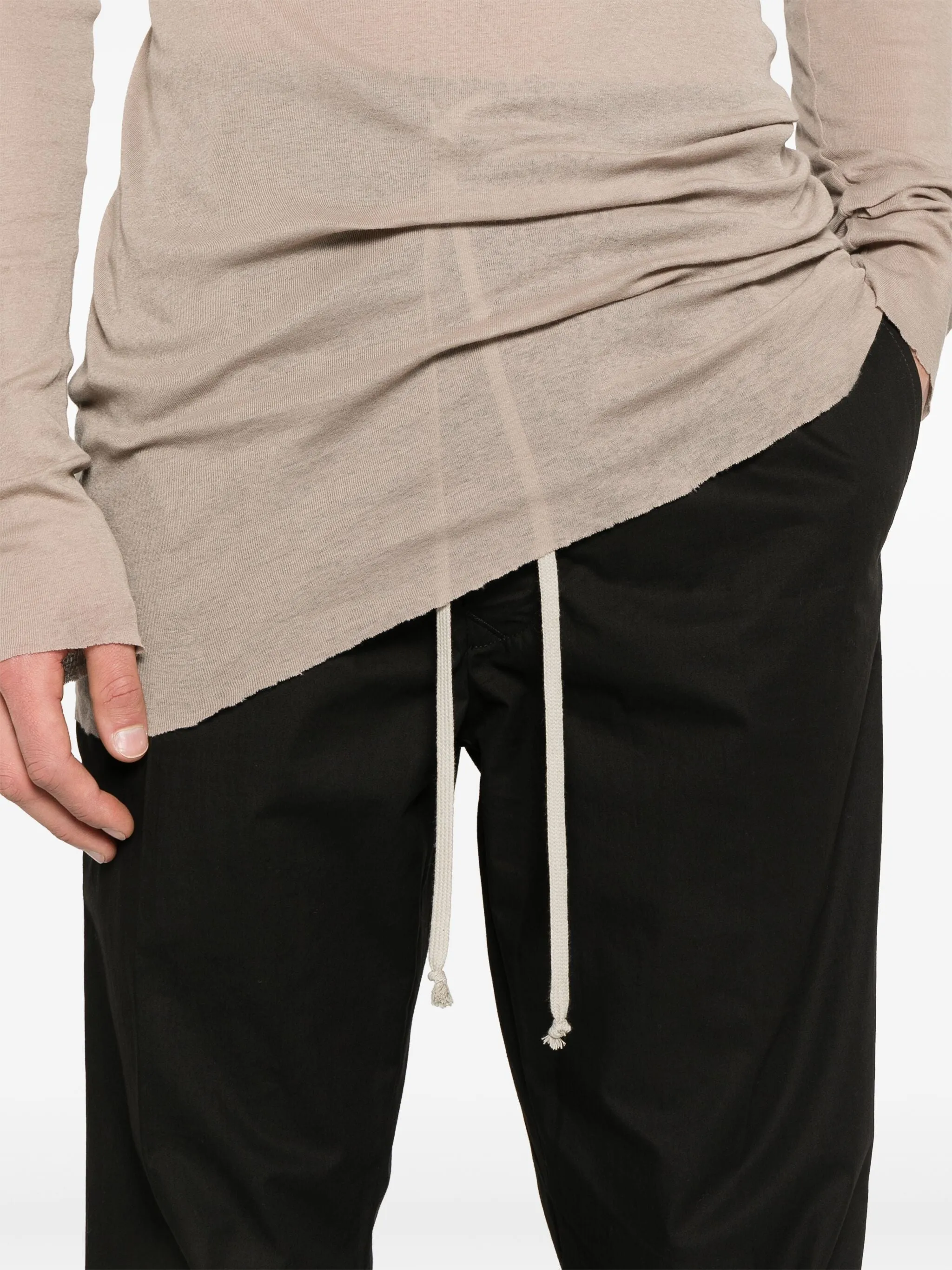 RICK OWENS - Men Cotton Drawstring Slim Long Pants Shoes_rick-owens