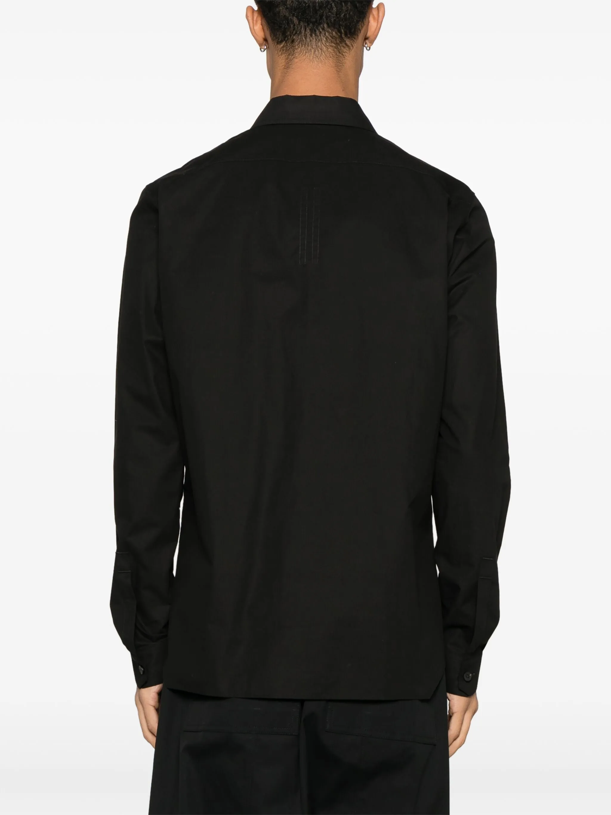 RICK OWENS - Men Cotton Work Shirt Shoes_rick-owens