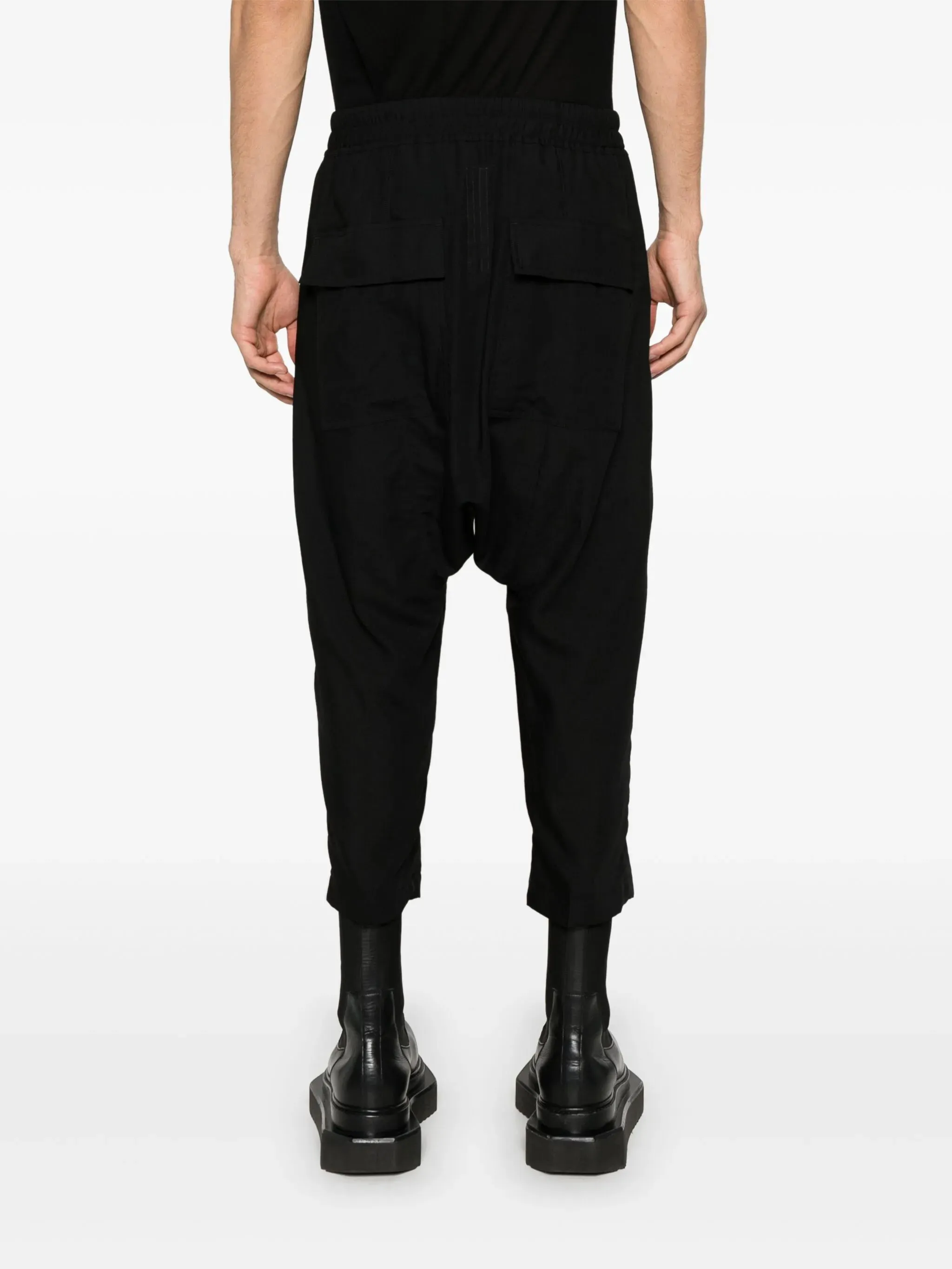 RICK OWENS - Men Drawstring Cropped Pantaloni Shoes_rick-owens