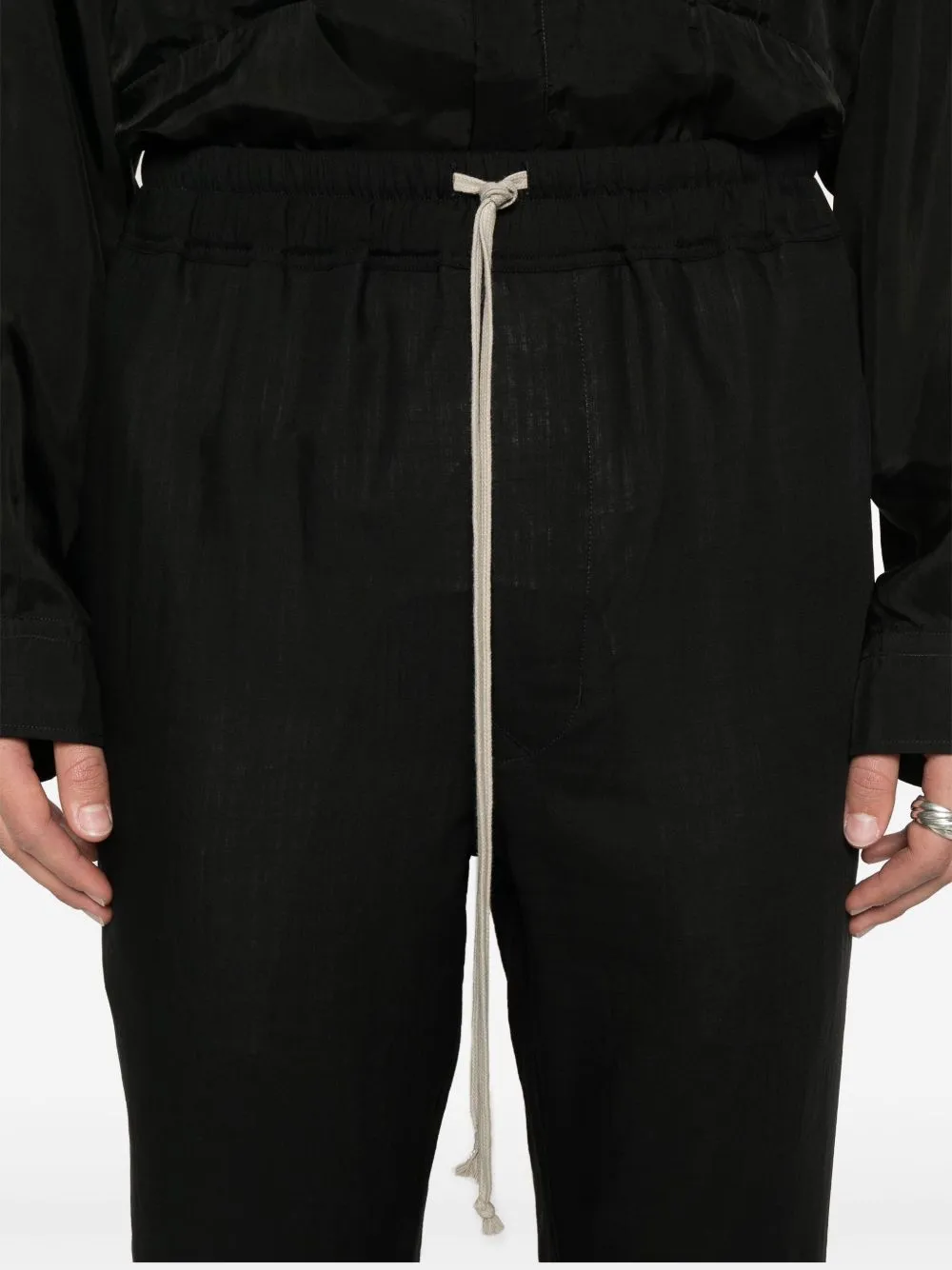 RICK OWENS - Men Drawstring Slim Long Pantaloni Shoes_rick-owens