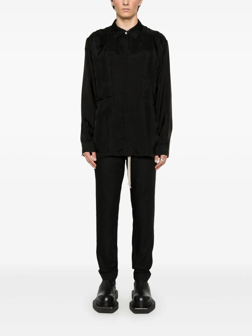 RICK OWENS - Men Drawstring Slim Long Pantaloni Shoes_rick-owens