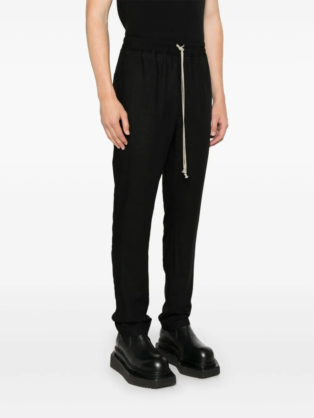 RICK OWENS - Men Drawstring Slim Long Pantaloni Shoes_rick-owens